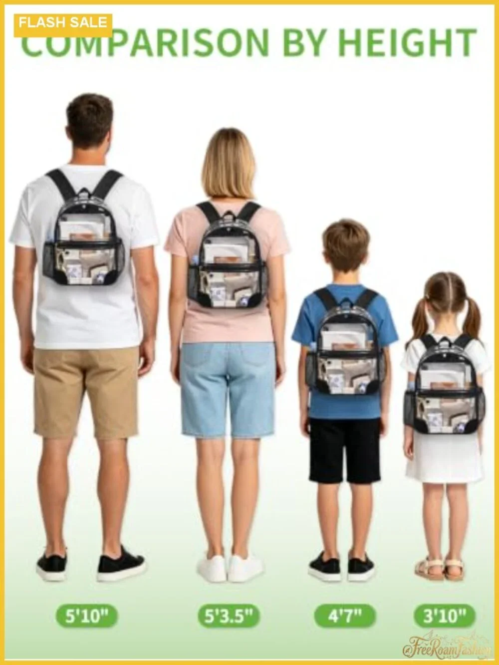 Clear Backpack Stadium Approved PVC Water Resistant Lightweight Bag Events